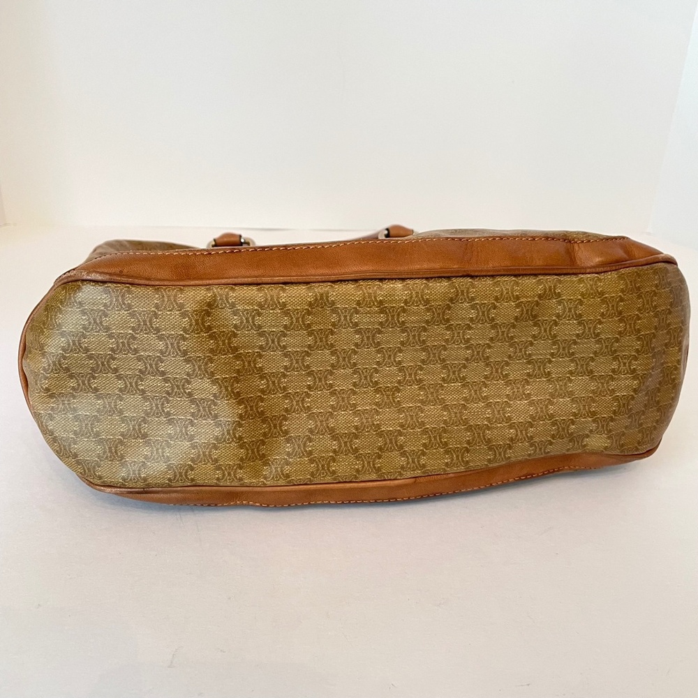 Celine Macadam Vintage Brown/Beige PVC Top Handle Hand Bag - Picture 6 of 16